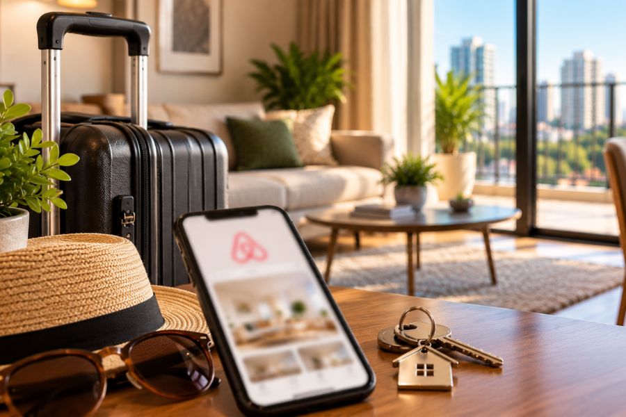 Imóvel anunciado para locação pelo Airbnb em condomínio residencial